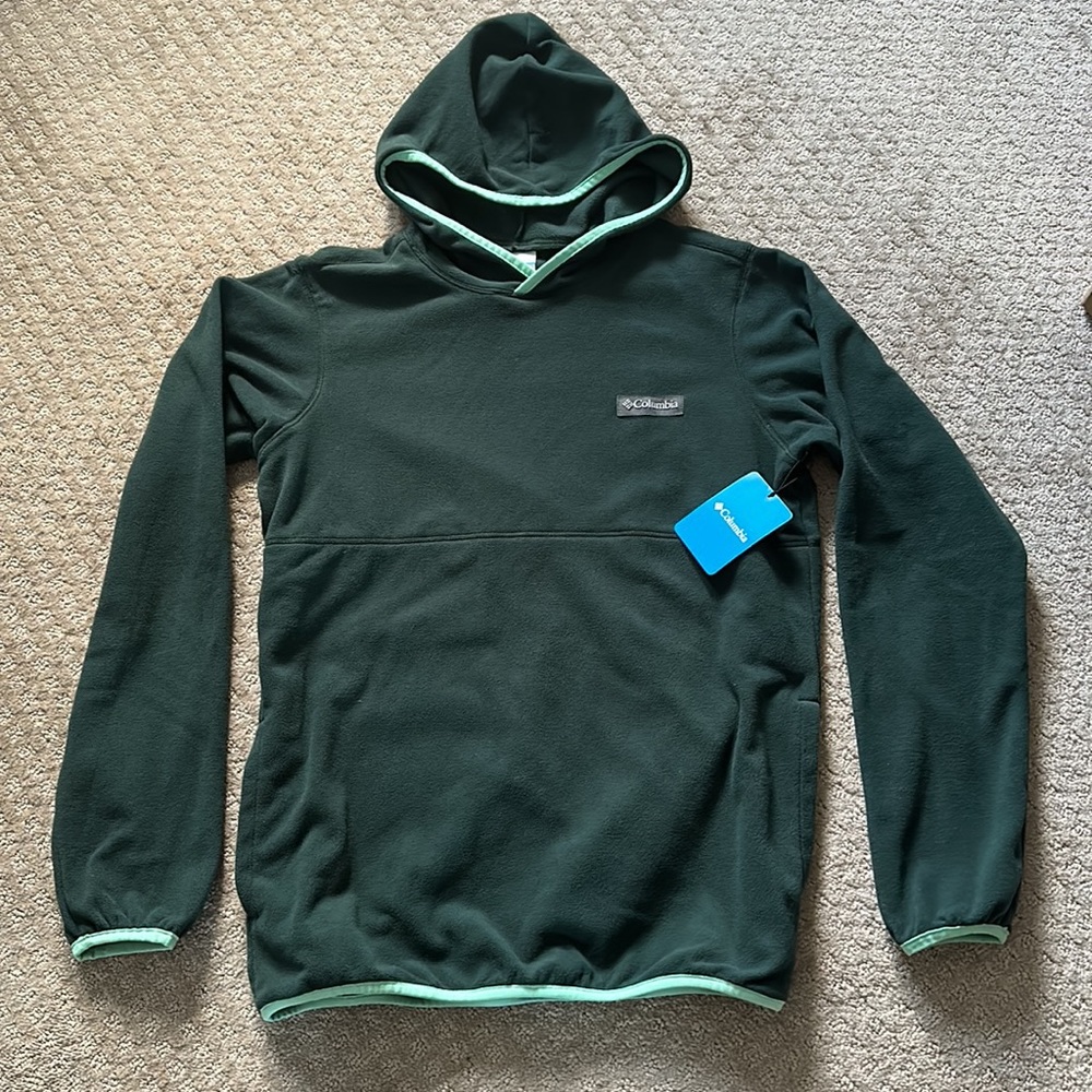 NEW mens Columbia haven hills fleece hoodie hooded spruce kelp size small